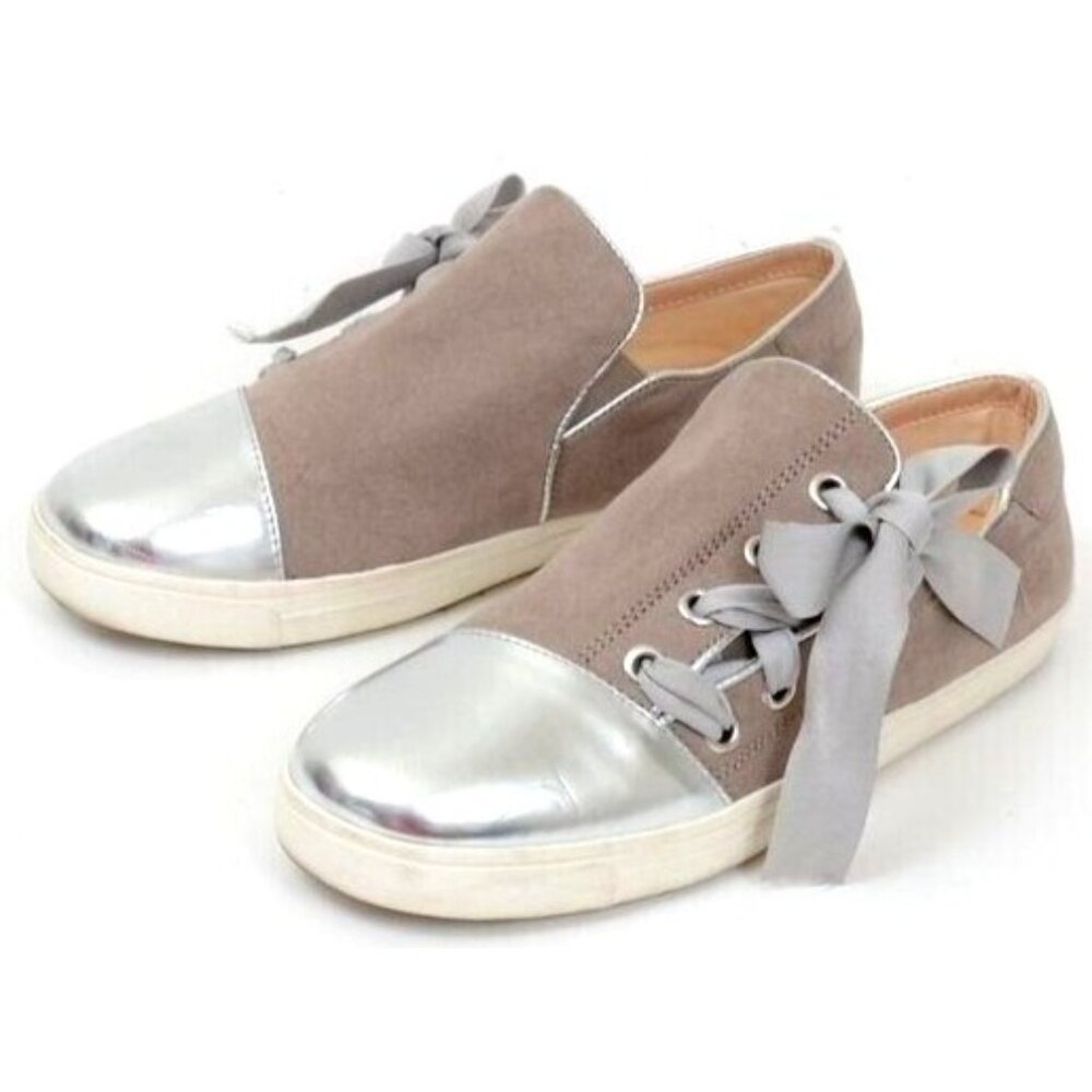 Midnight Velvet Metallic Slip On Sneakers Lace-up Ribbons Flat Women's 9 Vacay